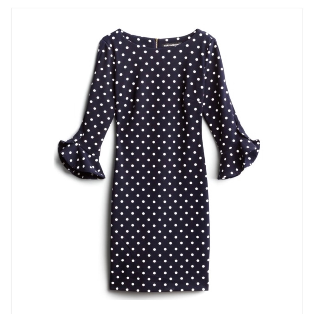 karl lagerfeld lynn ruffle detail dress nwt